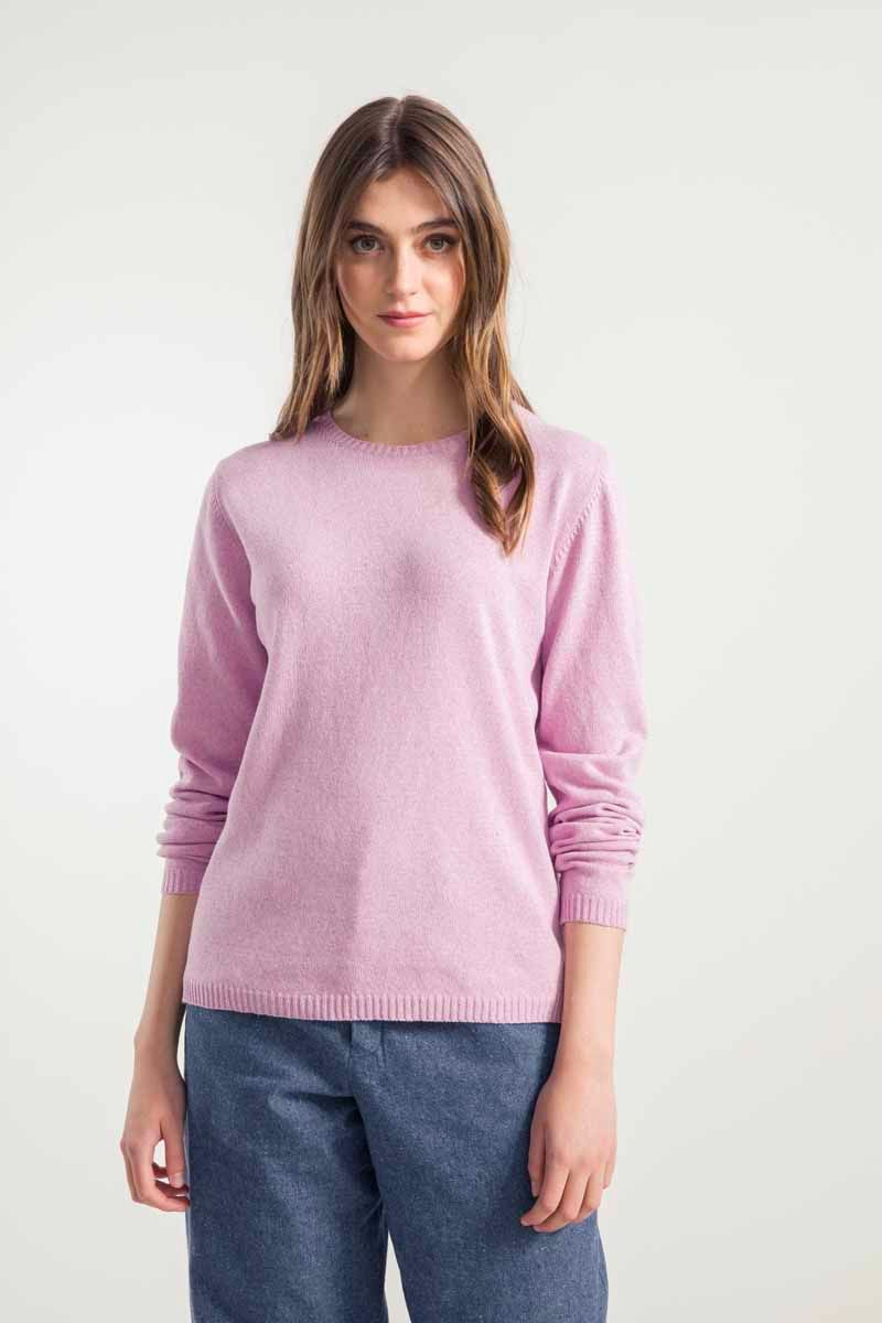 Pull En Coton Bio Et Recycl Rose Maglia Donna Cotone Rigenerato