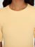 T-shirt côtelé en coton bio | jaune "rib t-shirt impala" - Knowledge Cotton Apparel