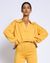 Pull ample court jaune en coton bio - almada mango