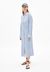 Robe chemise longue en viscose ecovero et lin | bleu "mathaa lino stripes - silky blue-morning sky"