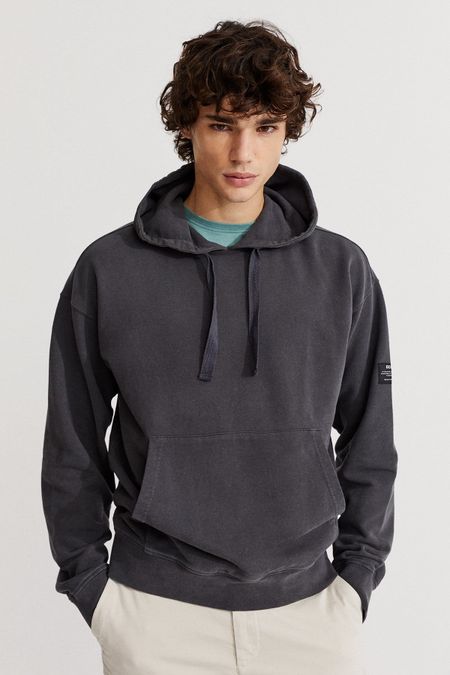 Sweat à capuche anthracite en coton bio - lucc