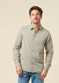 Chemise en coton biologique | vert "regular fit light twill shirt burned olive"