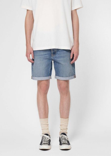 Shorts en denim de coton bio | bleu délavé "josh denim shorts blue haze"