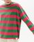 T-shirt rose et vert rayé en coton bio - pink stripes emily multicolor - Thinking Mu