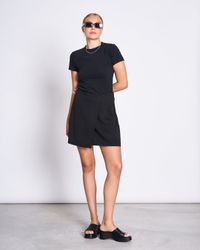 Mini-jupe portefeuille en tencel | noir "filia black"