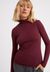 T-shirt manches longues col roulé rouge en coton bio - malenaa