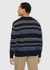 Pull en laine certifiée | bleu "knitted pattern crew neck blue stripe" - Knowledge Cotton Apparel