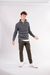 Pull col zippé gris en coton bio et laine bio - valley