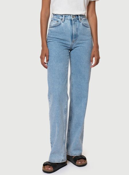 Jean ample bleu clair en coton bio - clean eileen sunny blue