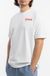 T-shirt en coton bio | blanc avec imprimé "retro logo t-shirt classic white"