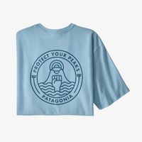 T-shirt imprimé bleu clair en coton et polyester recyclé - responsibili-tee