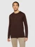 Pull léger en laine mérinos certifiée | marron "karl regular merino knit crew neck" - Knowledge Cotton Apparel