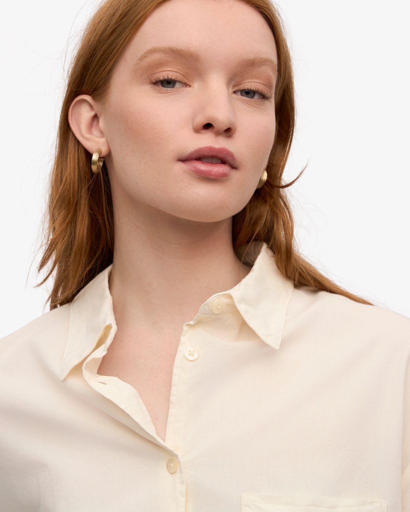 Chemise ample en lin bio | écru "organic linen oversized shirt - ivory white" - Colorful Standard