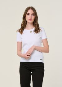 T-shirt côtelé en coton bio | blanc "kardaa white"