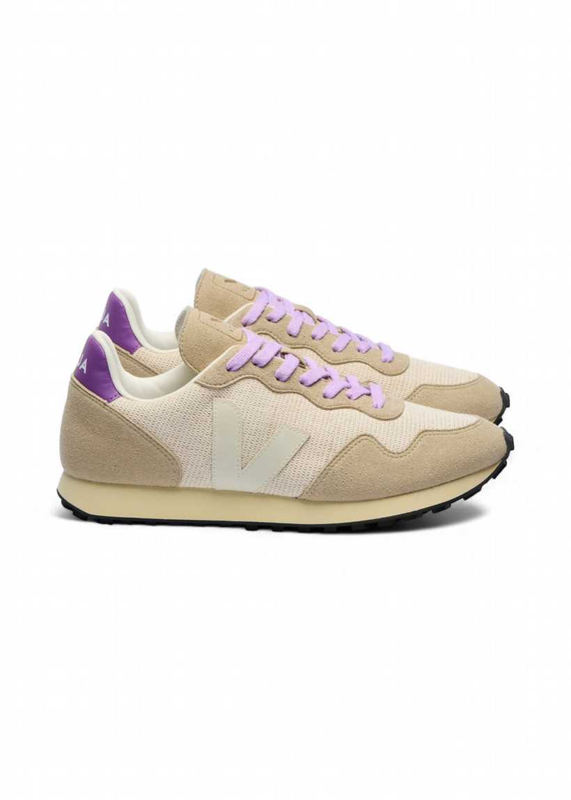 Baskets | beige et lilas "sdu rec - jute pierre cosmos" - Veja
