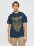 T-shirt en coton bio | bleu "owl tree - total eclipse"