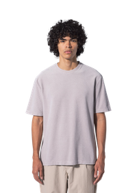 T-shirt ample velours en coton bio | gris clair "basic t-shirt velour - fog"