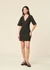 Robe courte en coton bio | noire "black kim dress - black" - Thinking Mu