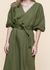 Robe midi en coton bio et lin | vert "may dress - pine green" - Kuyichi