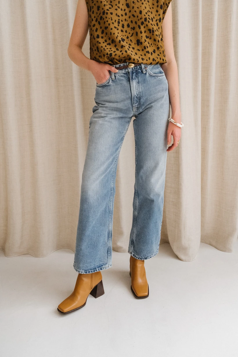 Jean large en coton biologique | bleu "clean eileen streaky vintage" - Nudie Jeans