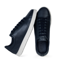 Basket noire en cuir et semelle en pneu recyclé - graviere