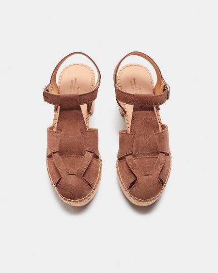 Espadrilles à talons en cuir certifié | marron "olile tostado - brown" - Naguisa