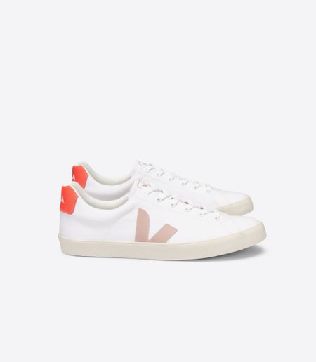 Baskets esplar canva white babe orange fluo