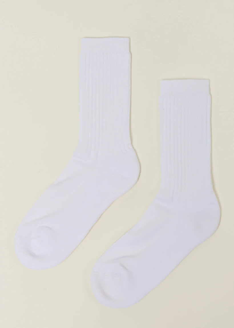 La paire de chaussettes en coton bio | blanc - WeDressFair Essentiels