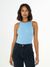 Débardeur bleu ciel côtelé en coton bio - racer rib top airy blue