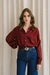 Blouse en tencel | bordeaux "evi tencel blouse - brick" - Kuyichi