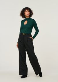 Pantalon large à pinces en laine froide certifiée | noir "black pat pants"