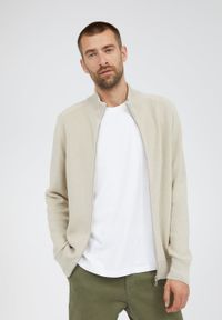 Gilet zippé beige en coton bio - plaata