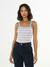 Débardeur rayé en coton bio - striped rib strap top stripe