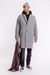 Manteau long gris en laine et coton bio - wool formal coat grey men