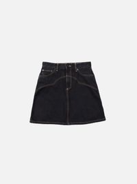 Jupe en jean à surpiqûres de coton bio | noire "molly western denim skirt black"