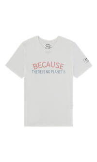 T-shirt blanc à imprimés en coton bio et coton recyclé - varennalf