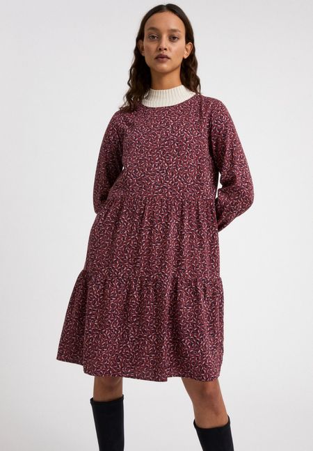 Robe patineuse violette à motifs en lenzing - mirelaa minifloral