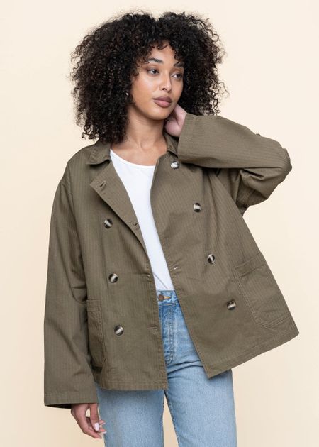 Veste en coton bio | kaki "bibbi workwear jacket - olive"