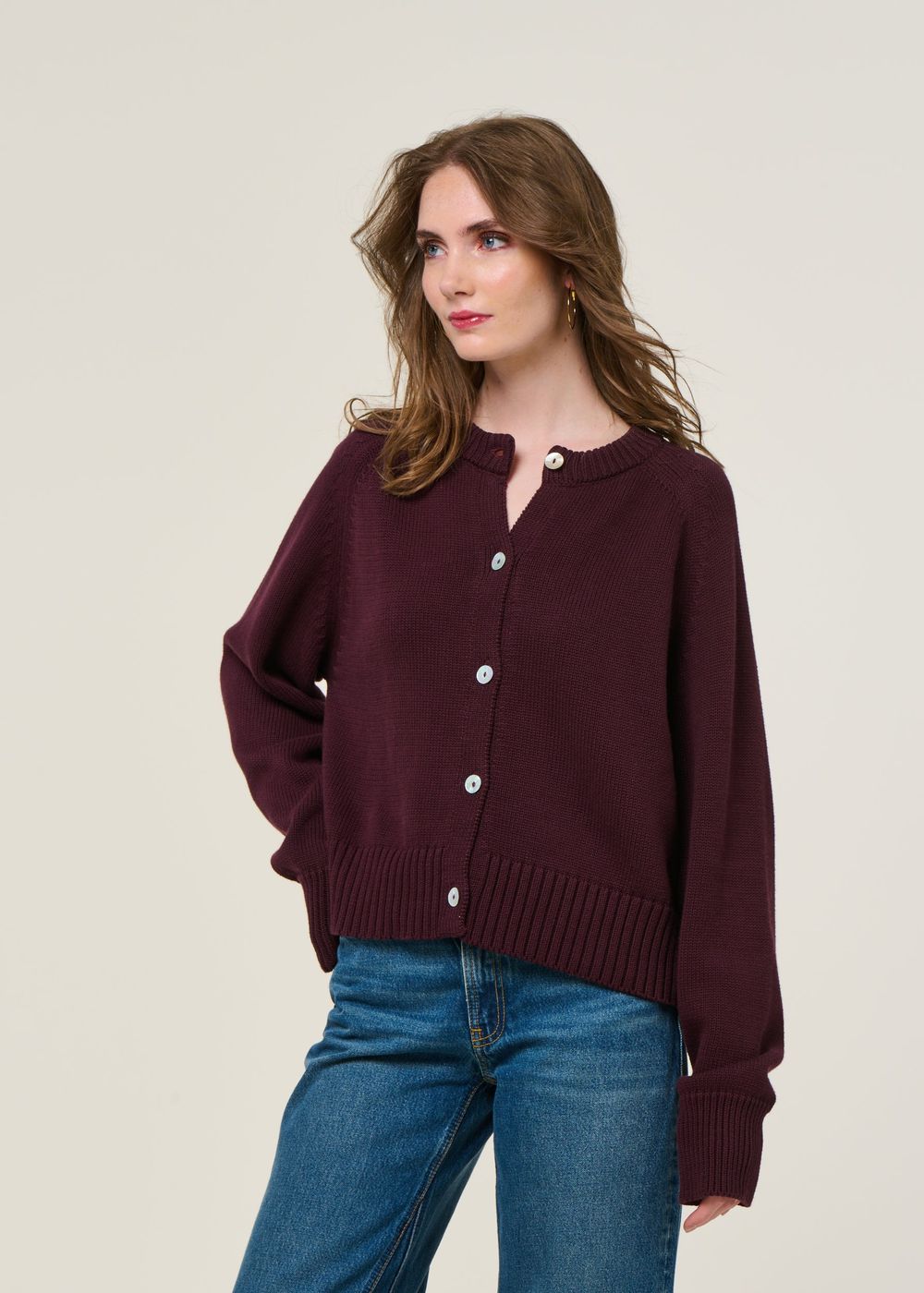 Gilet en coton bio | aubergine &quot;sivia - cherry lacquer&quot; Jan&#39;n June