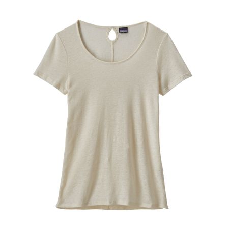 T-shirt beige en lin et polyester recyclé - mount airy scoop