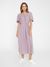 Robe midi lilas en lin bio - loose linen dress nirvana - Knowledge Cotton Apparel