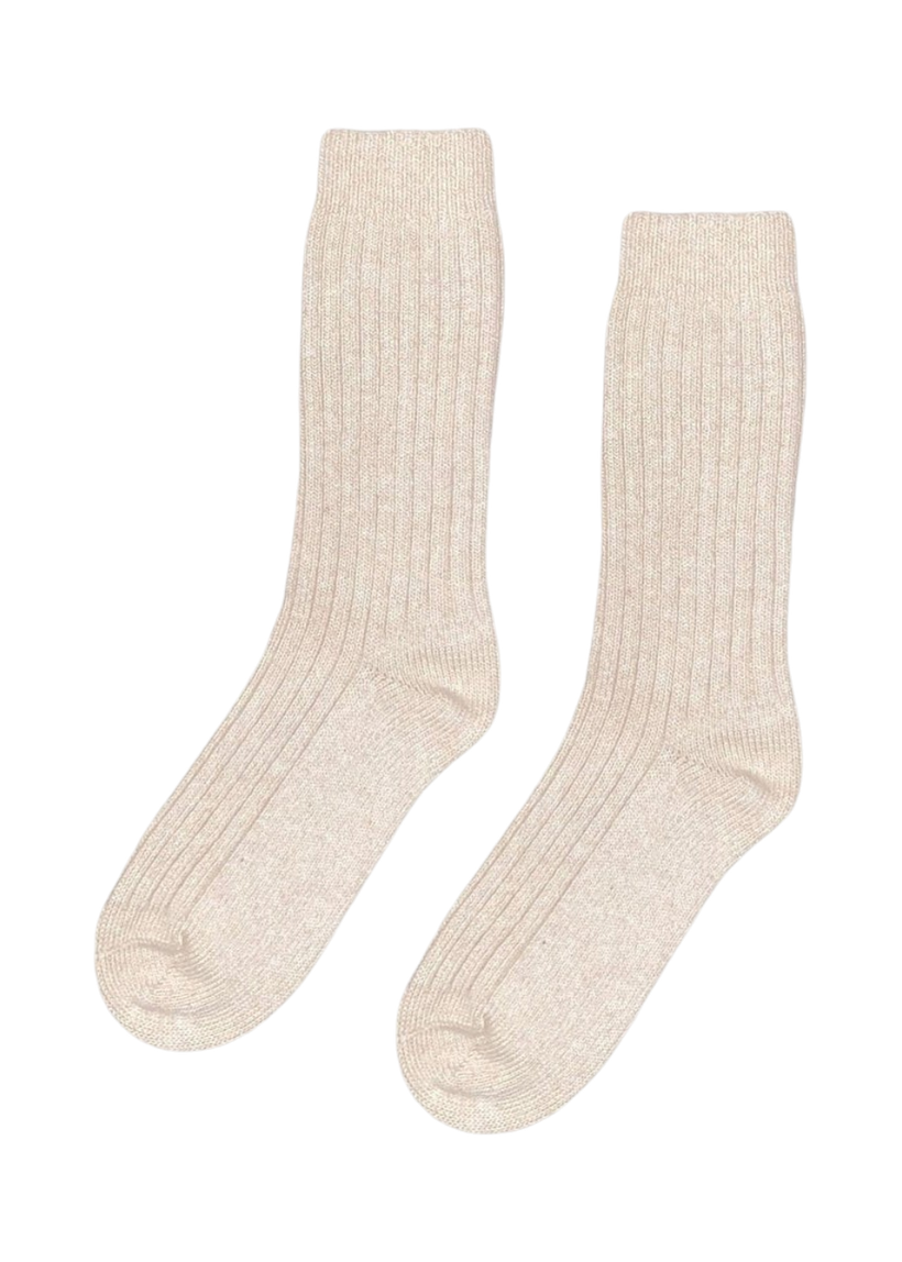 Chaussettes en laine mérinos recyclée | écru "ivory white" - Colorful Standard