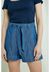 Short léger effet denim bleu en coton bio - zahara