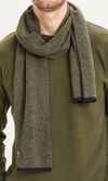 Echarpe grise en laine bio - juniper ribbing scarf with contrast dark grey melange - Knowledge Cotton Apparel