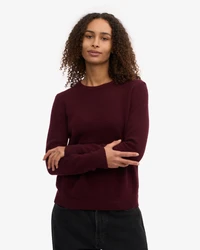 Pull en laine mérinos recyclée | bordeaux "oxblood red"