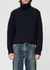 Pull col roulé en laine bio | marine "august chunky rollneck knit navy" - Nudie Jeans