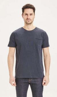 T-shirt bleu nuit à poche en coton bio - alder