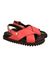 Sandales en cuir certifié | noir "melen embossed leather berry" - Genuins