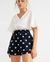 Short léger ample marine à imprimés blancs - soles geranio