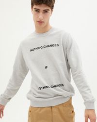 Sweat imprimé en coton bio - nothing changes sweatshirt grey melange